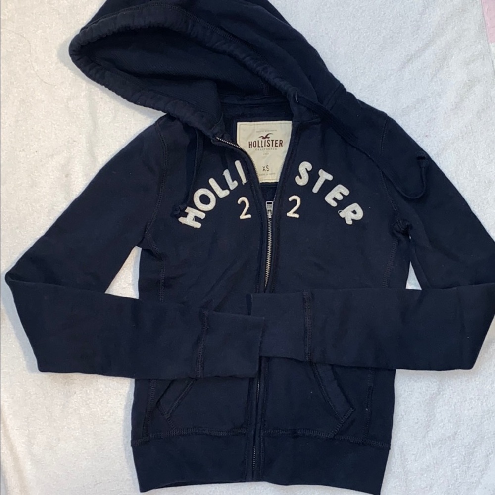 Hollister Dark Navy Zipper Hoodie